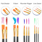 ESRICH 60PCS Paint Brushes, Paint Brush for Acrylic Painting - color: Black, size: 60