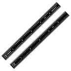 PEC Tools Made in USA 6 Inch Metal Ruler - color: Black Chrome-Flexible, size: 6"