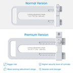 AST French Door Lock for Double Doors, Adjustable, 3 Brass Keys, Key Differ - style: Matte White with Keyed Differ