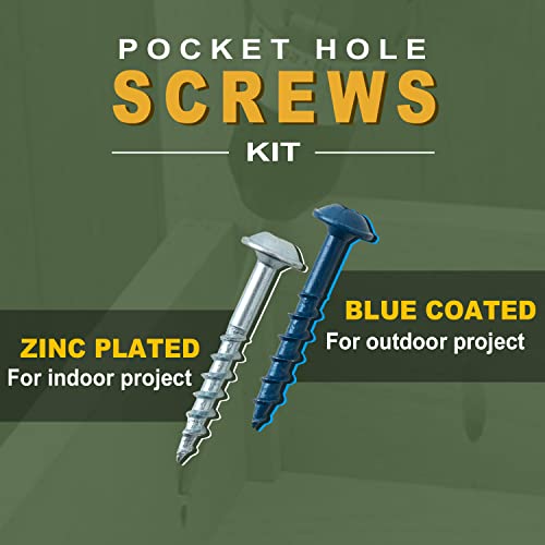 LIONMAX Pocket Hole Screws Assortment Kit 290PCS, Coarse Thread in 4 Sizes - size: Coarse Thread (290pcs)