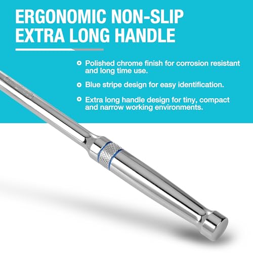 DURATECH Extra Long Handle 3/8-Inch Drive Ratchet, 90-Tooth Ratchet Wrench - size: 3/8" with 12" handle