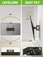 USX MOUNT TV Wall Mount for 32-74 inch Flat Screen/LED/4K up to 110lbs, Full Motion TV Mount Bracket with Swivel & Tilt Articulating Dual Arms, Max VESA 400x400mm, Fits 12/16" Wood Studs (Pack of 2) - size: 32-74inch (Pack of 2)