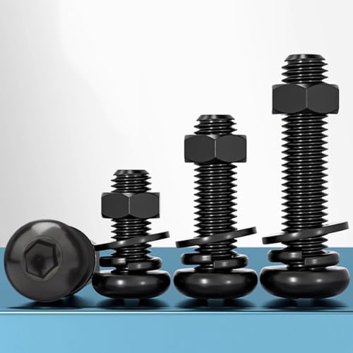 20 PCS M6*12 Cup Head Nuts and Bolts, Hex Head Bolt, Furniture Spare Parts, Crib Bolts Replacement Kit, Fully Threaded, Black Oxide Furniture Screws Connector for Chair Furniture Cots Beds - size: M6*12