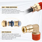 CheeMuii 72 PCS Brass DOT Air Line Fittings with 1/4" & 3/8" DOT Air Hoses - size: 2ROLL-76PCS