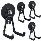 ULIBERMAGNET Heavy Duty Magnetic Garage Hooks,4 Pack Strong Large Magnet Hook for Power Drill,Garden Tools,Hose,Pegboard,Garage, Workshop,Magnetic Storage Hooks for Indoor Outdoor Hanging(Black) - style: 2.59INCH 4PACK Black Medium Hooks