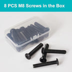M8 x 70mm 8Pcs Flat Head Hex Socket Cap Screws, 304 Stainless Steel 18-8, Black Zinc Plated, Connection Furniture Bolts, Full Thread - size: M8 x 70mm(10PCS)