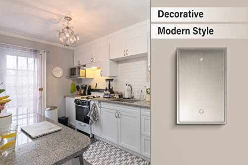 Henne Bery Soft Modern Decorative Wall Plate Switch Plate Outlet Cover (Single Blank 2PK, Satin Nickel) - style: Single Blank 2PK