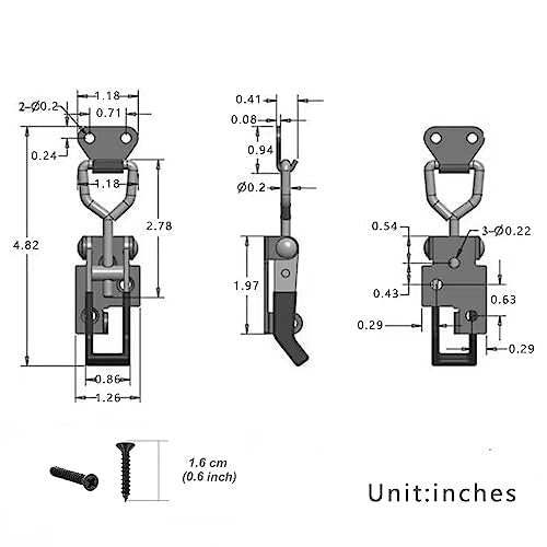 E-TING 4 Pack Adjustable Quick Release 397lbs load Toggle Latch for Cabinet - style: 4002（4pack）