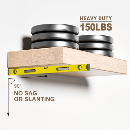 2pcs Floating Shelf Bracket Heavy Duty,Decorative Floating Shelf Hardware Hidden Black Metal Fireplace Mantel Brackets (22"X4"X1.0" with Tools) - size: 22"X4"X1.0"