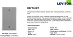 Leviton 1-Gang Blank Wallplate, Midway Size, PJ13-GY, Gray - color: Gray