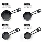 Black Stainless Steel Measuring Cups and Spoons Set, 9PCS - color: Black-9pcs
