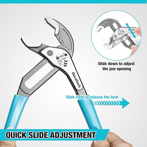 DURATECH 8-Inch Water Pump Pliers, Quick-Adjust Groove Joint Pliers - style: 8"