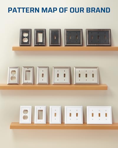 DEWENWILS Single Toggle Wall Plates, Light Switch Cover Plates - color: Brushed Nickel, size: 1 Toggle 2PK