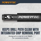 POWERTEC Shelf Pin Jig with 1/4" Self Pin Bit, Self Centering Drill Bit for 3/8' Holes, Woodworking Tool for Installing Shelf Pegs & Making Shelves & Cabinets (71653) - size: Jig with 1/4" Self Pin Bit