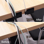 100 Pcs Cable Management Under Desk, Hook and Loop Cable Straps, Black - color: Black