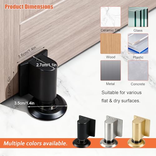 Magnetic Door Stoppers Door Catch, Heavy Duty Door Stop (Gold) - color: Gold