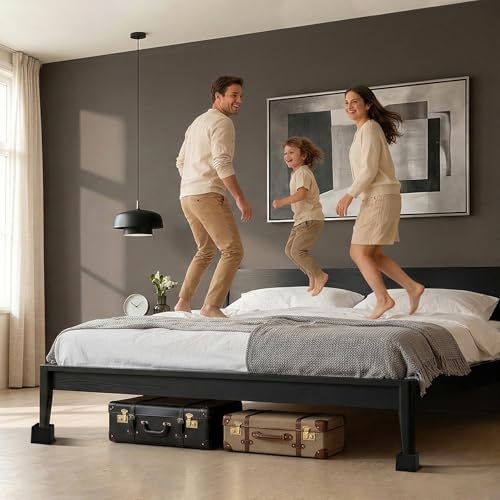 Wooden Bed Risers 3 Inch Heavy Duty, Support 2500 lbs, Black - color: Black, size: 3"H(Inner 2"H)
