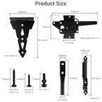 Fence Gate Hardware Kit, 8" Heavy Duty Strap Hinges and Spring Latch, Black - size: 8" Decorative Strap Hinges