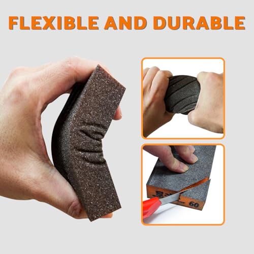 S&F STEAD & FAST Sanding Sponge 60 80 120 180 220 320 Grit 6 Pc, Tack Cloth