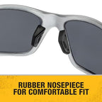 DEWALT DPG112-1D Miter™ Premium Vented No-Slip Safety Glasses – Clear Lens – Vented Frame & Lenses – Rubber Temples & Nosepiece – 1 Pair - color: Gray/Yellow / Clear, size: One Size