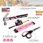 WORKPRO 258PCS Pink Tool Set, Portable Home Basic Tool Kit Box for Women
