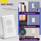 ENERLITES 10 Pack Outlet Covers Wall Plate for Duplex Receptacle, White - color: White, size: Standard Size