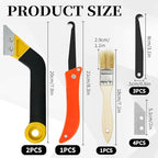 Tile Grout Cleaner Tool Kit - 11Pcs Grout Removal Tool with Scraper Hook and Brush for Bathroom Floor, Caulk Remover for Tile and Stone