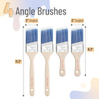 Bates- Angle Paint Brushes for Walls and Trim, 2-Inch, 4 pcs, Stubby & Long Treated Wood Handles, 2 Inch Paint Brushes - color: Wood Handle Angle, size: 4 Pack, 2" Stubby & Long