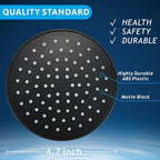 High Pressure Shower Head - 4.7“ Powerful Bathroom Pressure Boosting Rain Showerhead - Perfect Universal Replacement for Rainfall Shower Heads (Black) - style: 1 Pack Black