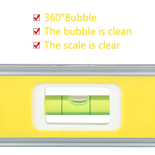 DOWELL 9 Inch Magnetic Spirit Level, Leveler Tool, 2-Pack, Yellow - color: 2pcs-yellow
