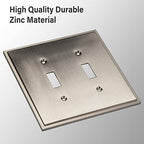 Henne Bery Soft Modern Decorative Wall Plate Switch Plate Outlet Cover (Double Toggle, Satin Nickel) - style: Double Toggle