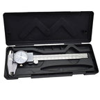 0-6 inch Dial Caliper Measuring Tool Imperial Stainless Steel 4-Way Dial Caliper 0.001" Shockproof with Plastic Case