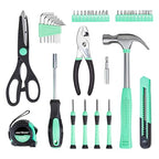 CARTMAN 39-Piece Household Tool Set, Green Hand Kit With Storage Case - color: Green