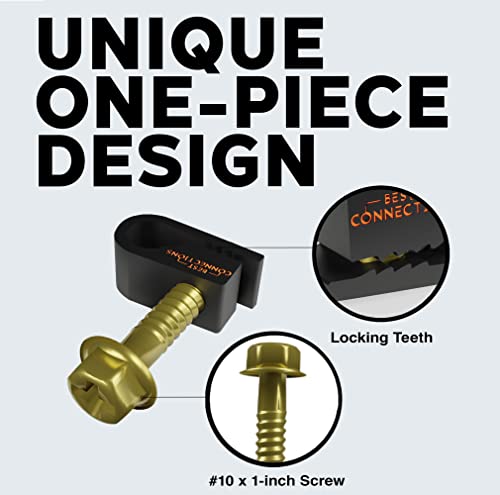 BEST CONNECTIONS Coaxial Cable Clips with Pre-Inserted Screw (1,000 Pack) – Black Single Cable Mounting Clamps for Coax Cable (RG6, RG59) and Ethernet Cable – Cord Fastener/Strain Relief Clip - style: 1,000 PACK