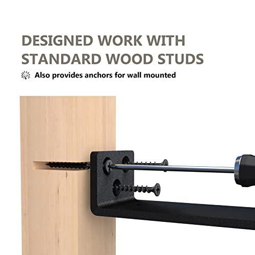 NEODROP 6-Pack 4 Inch Floating Shelf Brackets, Heavy Duty Hidden Shelves Bracket for Kitchen, Nursery, Black Powder Coated Steel - size: 4 Inch, style: 6 Pack