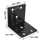 20 Pack 2" 90° Black L Brackets, Heavy Duty Corner Braces for Wood - size: 2 x 2 in