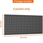 WALMANN 4 PCS 12x24 in Pegboard Panels, 24x48 in Wall Tools Pegboard - color: Black 12"*24", size: 24"*48"