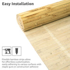 Art3d 48 x 96 in Pole Wrap Natural Bamboo Wall Panel, 2-Pack, Light Burned - color: Light Burned, size: 2-48 inches x 96 inches