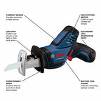 BOSCH PS60-102 12V Max Pocket Reciprocating Saw Kit with 2.5Ah Battery - style: w/ 12V Battery