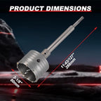 Professional 3-1/8" (80mm) Concrete Hole Saw 220mm SDS Plus & Dust Bag - size: 3-1/8" (80mm)