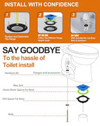 Elastic Wax Ring Toilet Seal, No Mess Gasket Replacement Repair Kit Install - style: Elastic Wax Ring Gasket Kit Blue(Flange not included)