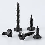 Wensilon (250 pcs)#8×1" Black Truss Head Wood Screws Quick Metal Self Tapping Zinc Oxide - color: Black, size: #8×1"
