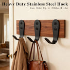 Stainless Steel Hooks for Hanging, Heavy Duty Hook, Wall Hooks Key Holder Wall Mount Hanger Coat Hook Garage Storage Screw Utility Hooks, 8 Pack (Black) - color: Black V