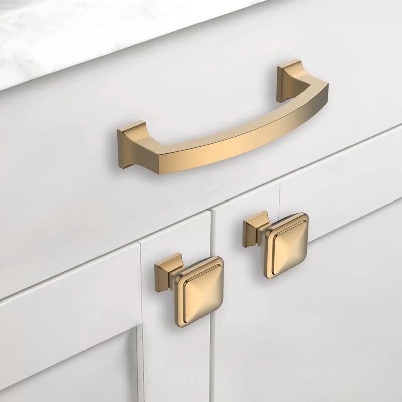 Asidrama 10 Pack 4 Inch(102mm) Hole Centers Champagne Bronze Kitchen Cabinet Handles, Gold Cabinet Pulls Kitchen Cabinet Hardware for Cupboard Drawer Pulls - color: Champagne Bronze, size: 4" Hole Center, style: 10 Pack