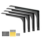 (16 INCH x 9.5 INCH) Shelf Bracket ,L Shelf Brackets,max Load 300lbs, Premium Alloy Metal Heavy Duty Shelf Bracket, high Strength Mounting Hardware Included, countertop Support, Pack of 4. - size: 16 INCH x 9.5 INCH (L Beam)