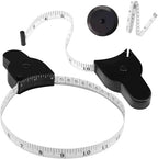 Automatic Telescopic Tape Measure, Body Measure Tape 60 inch (150cm), Self-Tightening Retractable Measuring Tape for Body Accurate Way to Track Weight Loss Muscle Gain by One Hand, 4 Piece - color: Black+Black