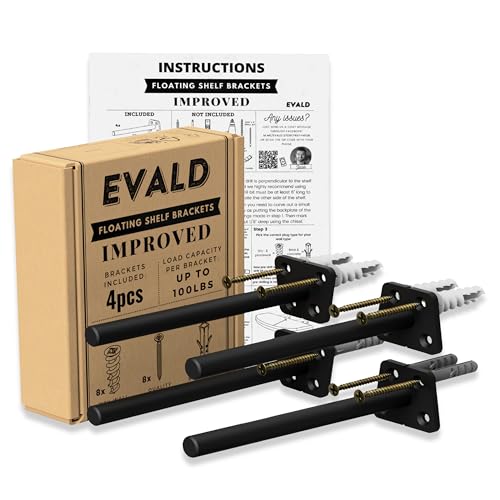 EVALD 8 Inch Floating Shelf Brackets, Hidden Shelf Brackets for Floating Shelves, Heavy Duty Shelf Bracket with Screws & Anchors, Floating Shelf Mount, 8 Inch Shelf Brackets (4 Pack) - size: 8 Inch, style: 4 Pack All-purpose