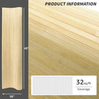 Art3d 48 x 96 in Pole Wrap Natural Bamboo Wall Panel, 2-Pack, Raw - color: Raw, size: 2-48 inches x 96 inches