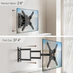 ELIVED Long Arm TV Wall Mount for Most 26-65 Inch TVs, 37.4 Inch Long Extension TV Mount Swivel and Tilt, Max VESA 400x400mm, Full Motion Wall Mount tv Bracket Holds up to 77 lbs. (Pack of 2) - size: Indoor Arm: 37.4" (Pack of 2)