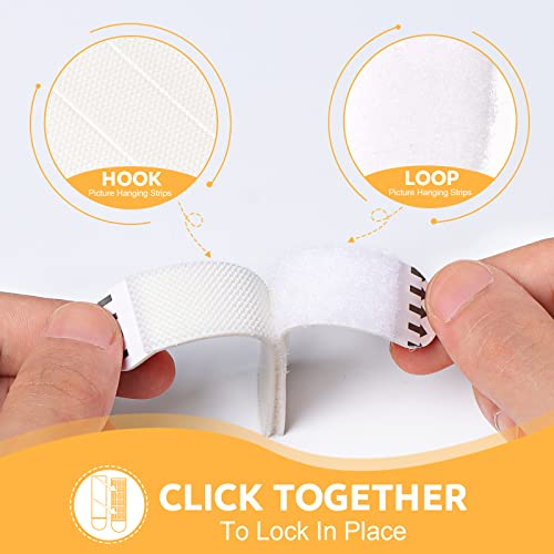 Sinnsally Large Picture Hanging Strips Heavy Duty,20-Pairs(40 Strips) Sticky Picture Hangers for Walls Hanging Without Nail,Damage Free No Nails Refill Adhesive Poster Frame Mounting,White (Pack of 3) - size: Large-20 Pairs (Pack of 3)